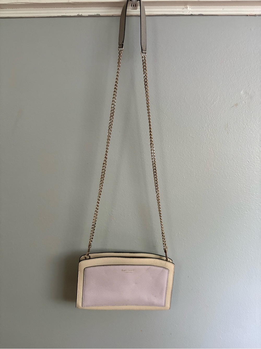 Women's Two-Tone Cream and Light Pink Crossbody Bag